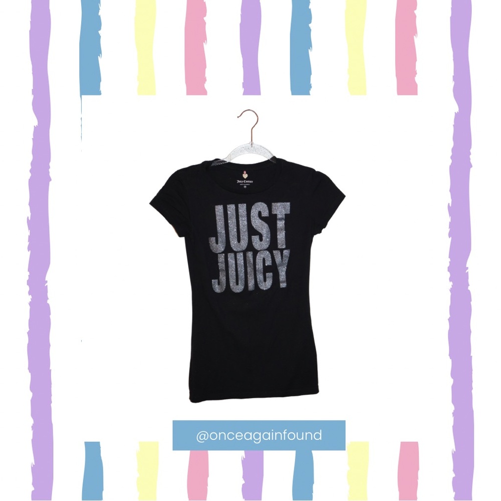 Juicy Couture Black Tee with Silver Print